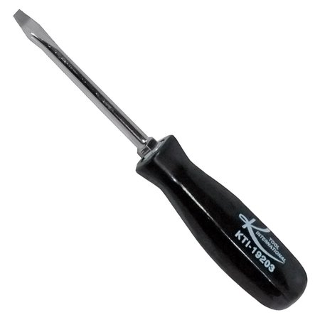 K-TOOL INTERNATIONAL Screwdriver, Slotted, Black Handle, 3" KTI-19203